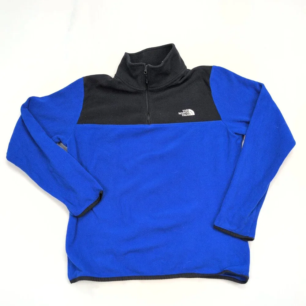 The North Face Men's 1/4 Zip Fleece‎ Pullover Blue/Black M
